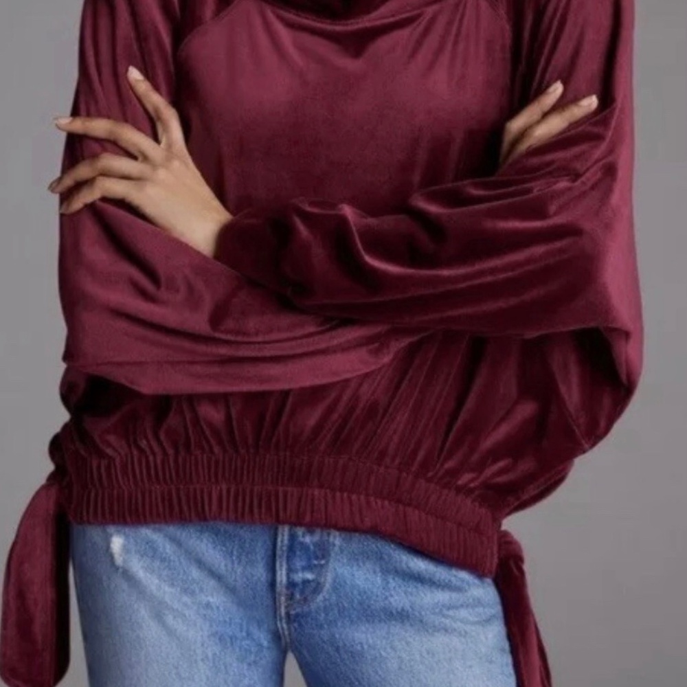 Daily Practice by Anthropologie Side-Tie Velvet Pullover
